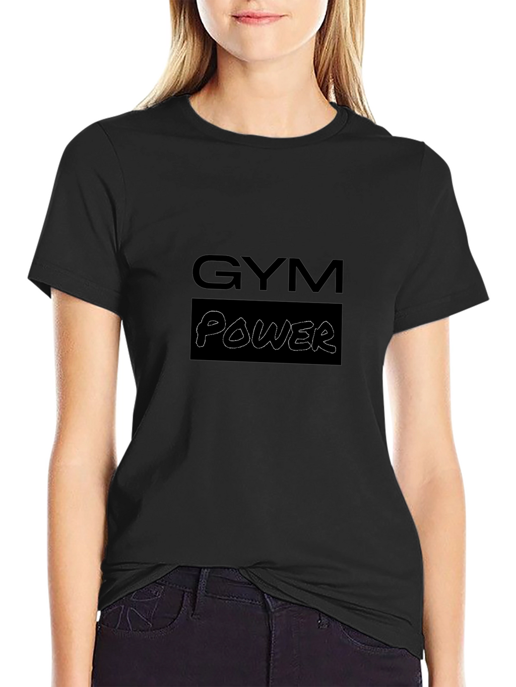Gym Power Graphic Tee - Black Casual T-Shirt