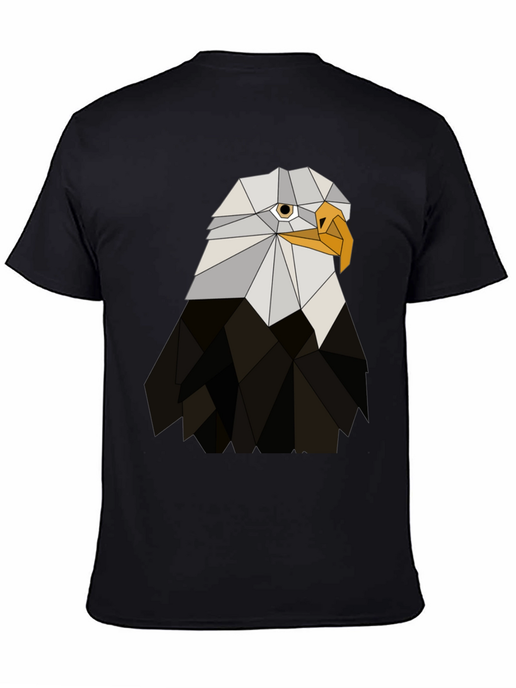 Geometric Eagle Graphic Tee - Black