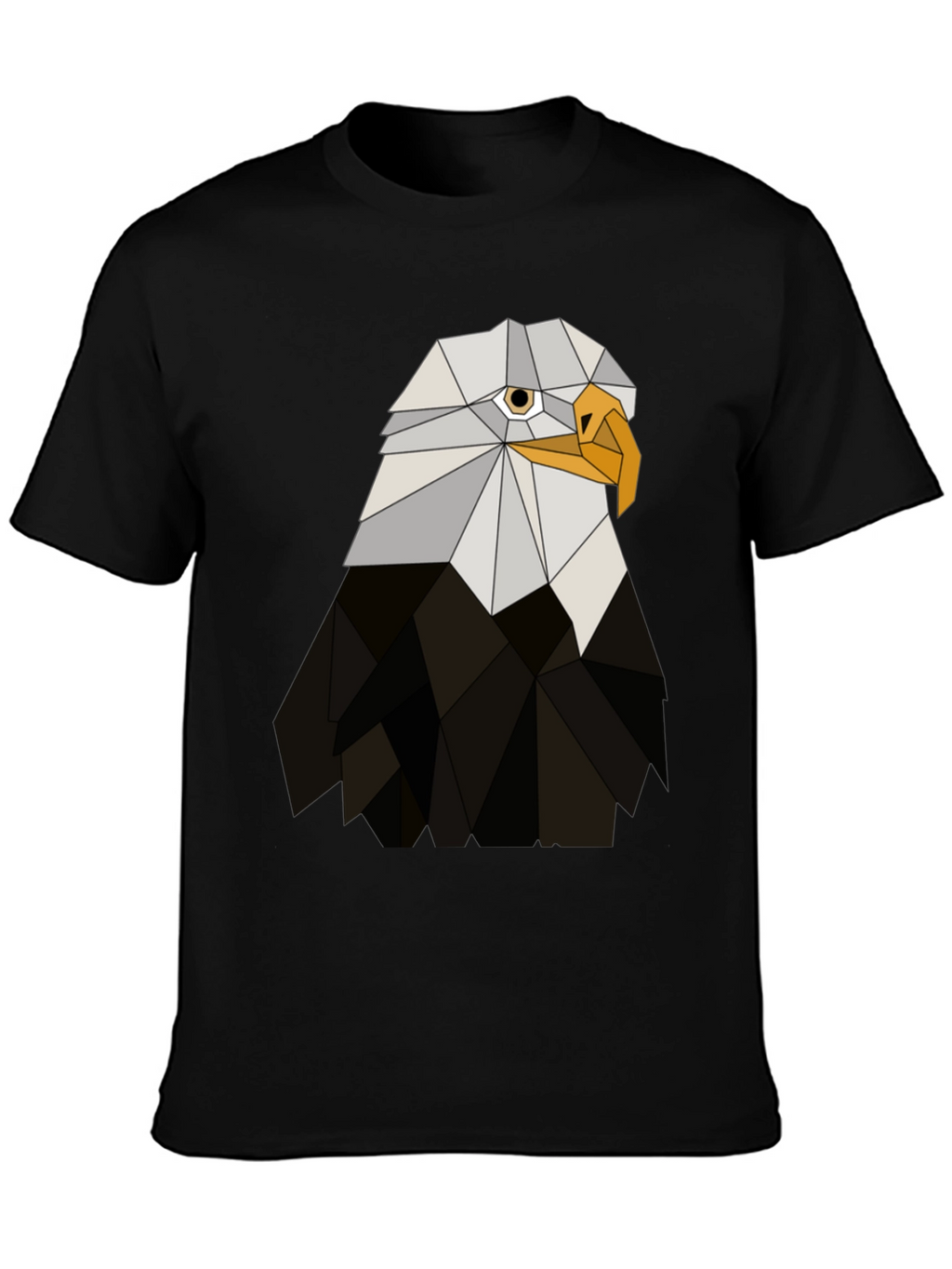 Geometric Eagle Graphic Tee - Black