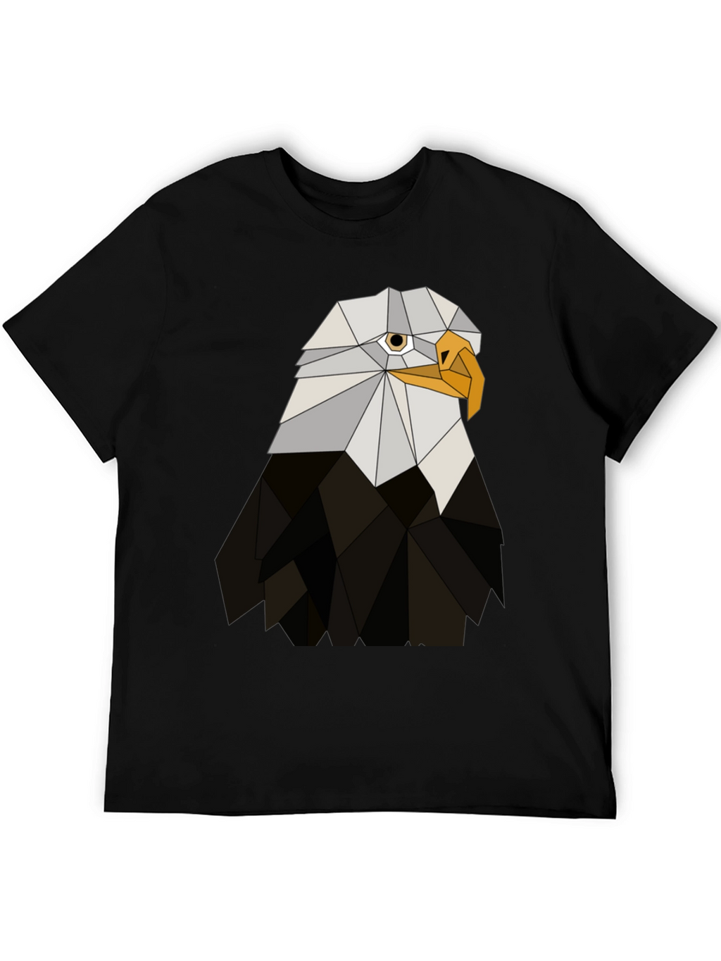 Geometric Eagle Graphic Tee - Black