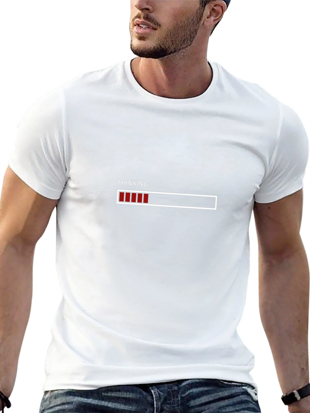 Thinking Loading Bar Graphic Tee - Black