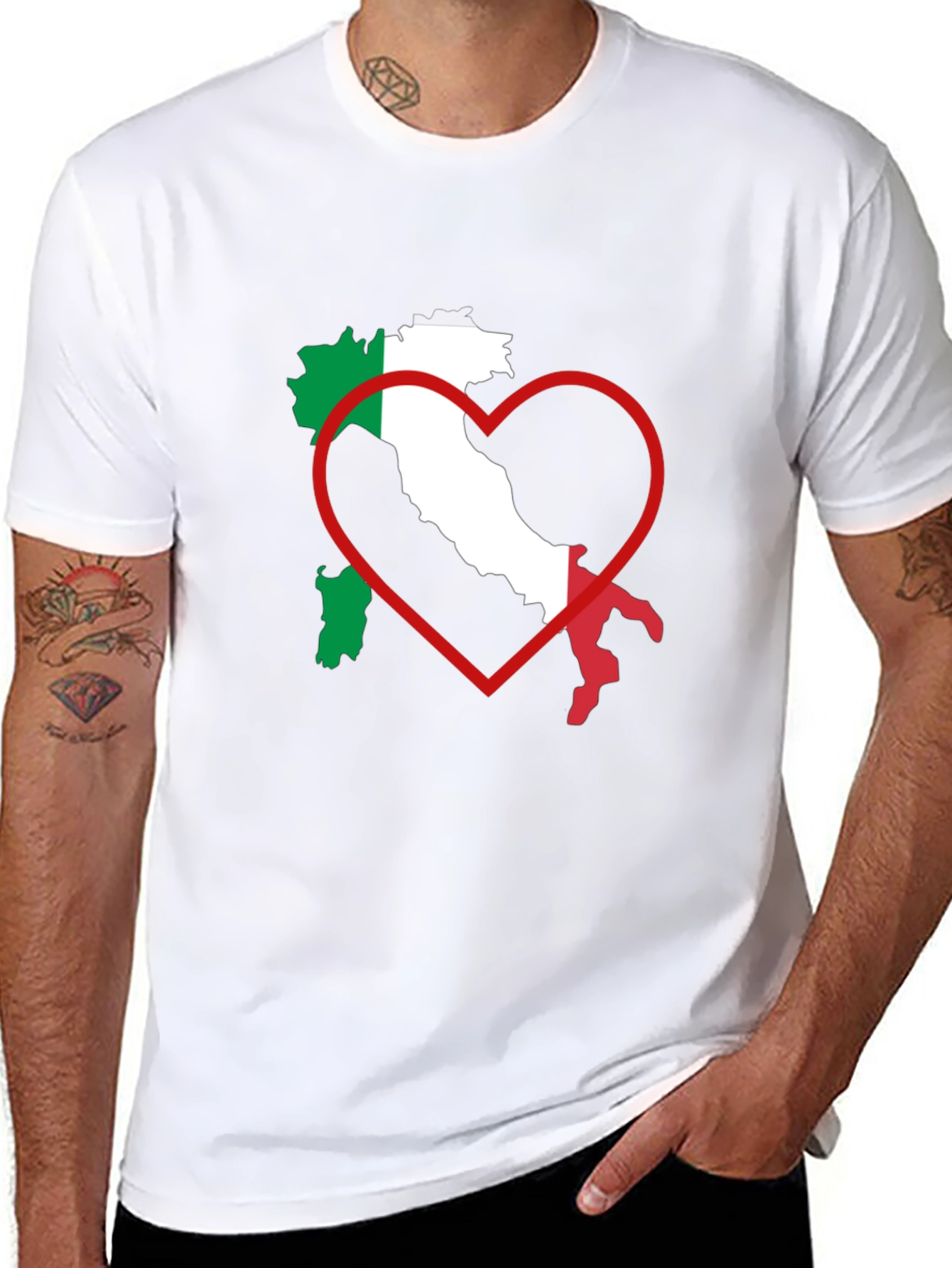 Italy Heart T-Shirt - Italian Flag Pride Tee