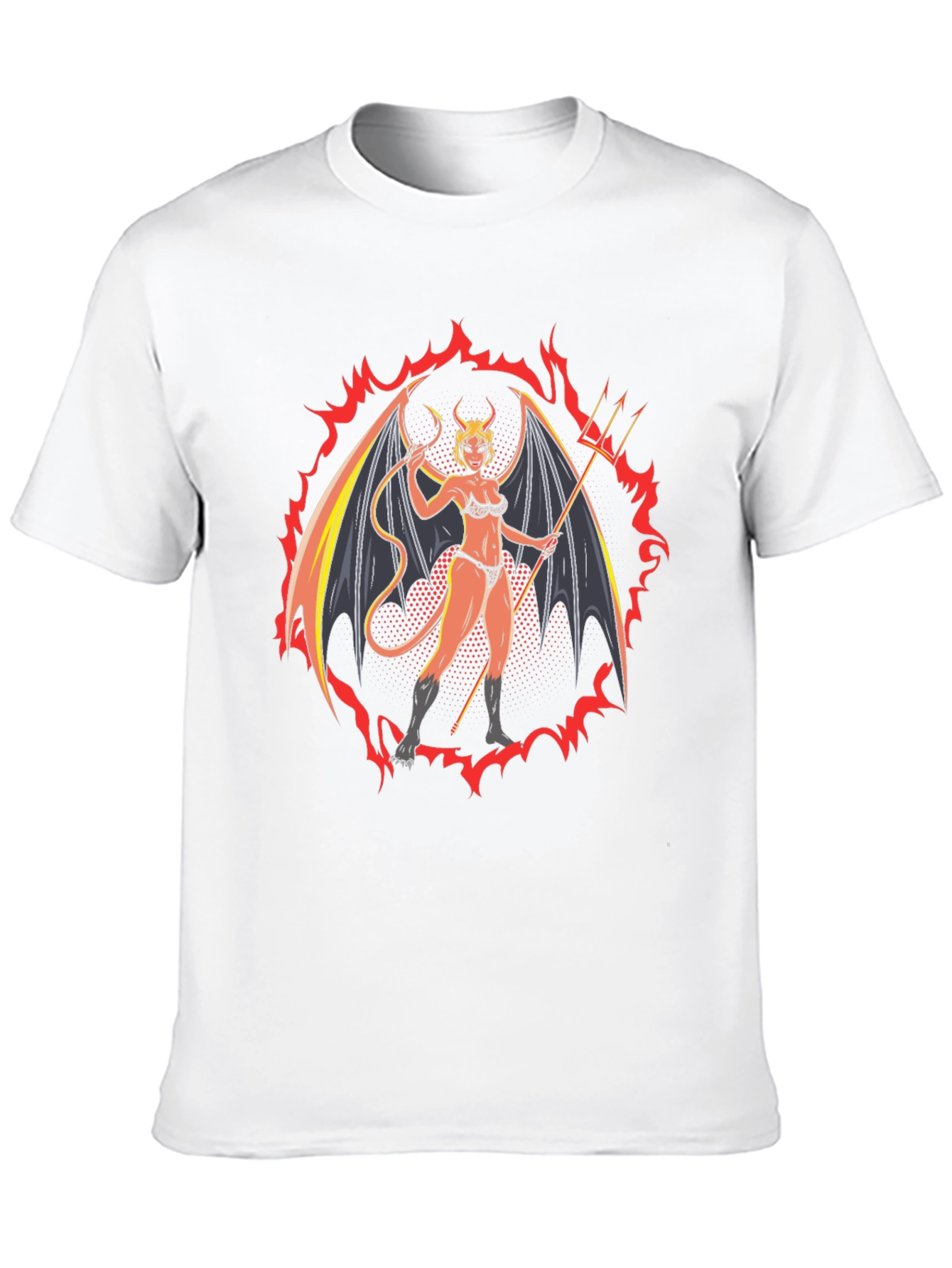 Devil Woman Graphic Print Black T-Shirt