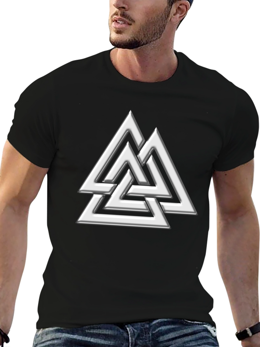 Valknut Symbol Graphic Tee - Norse Viking Design