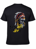 Never Give Up Indian Headdress Graphic Tee