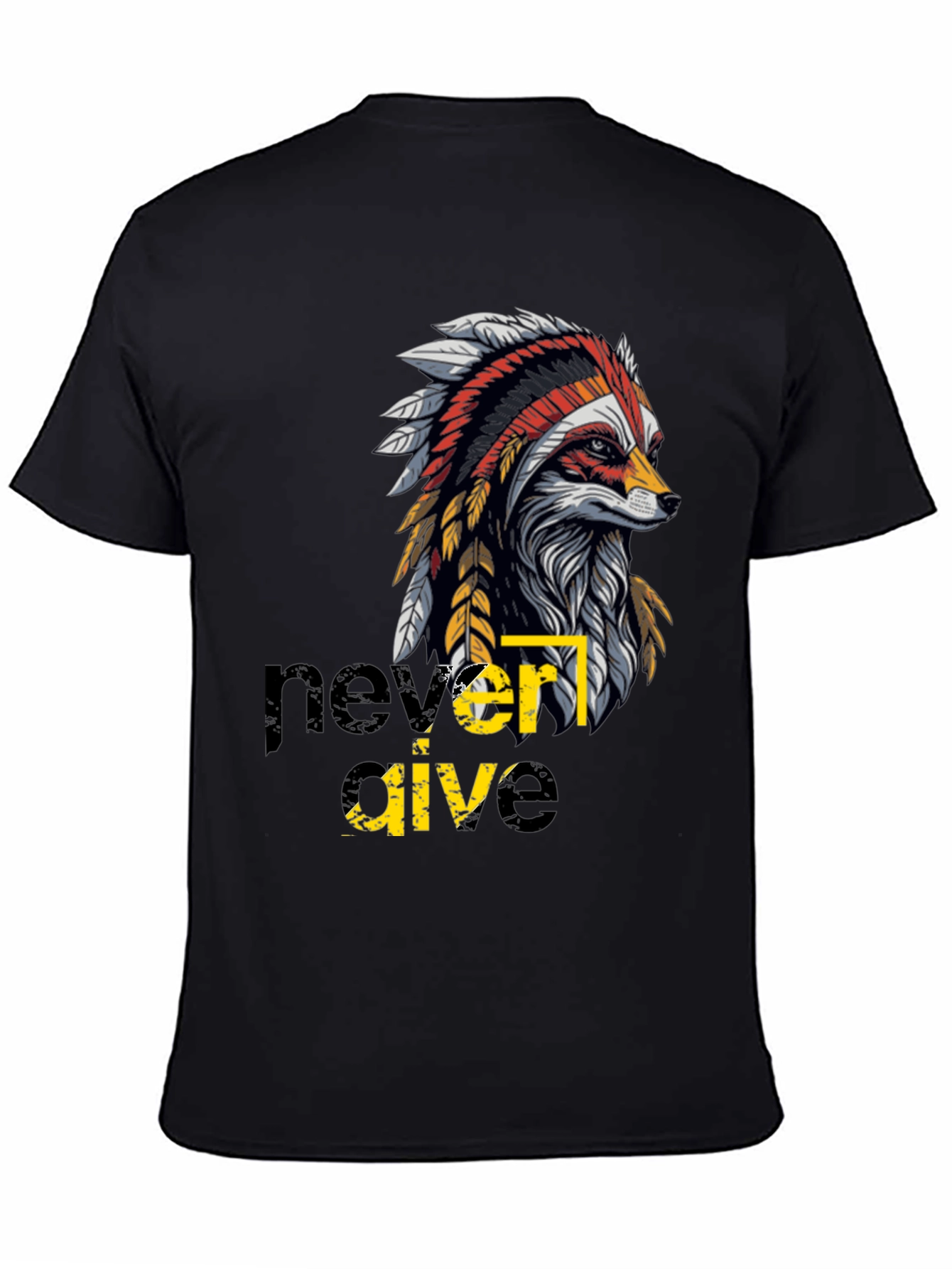 Never Give Up Indian Headdress Graphic Tee