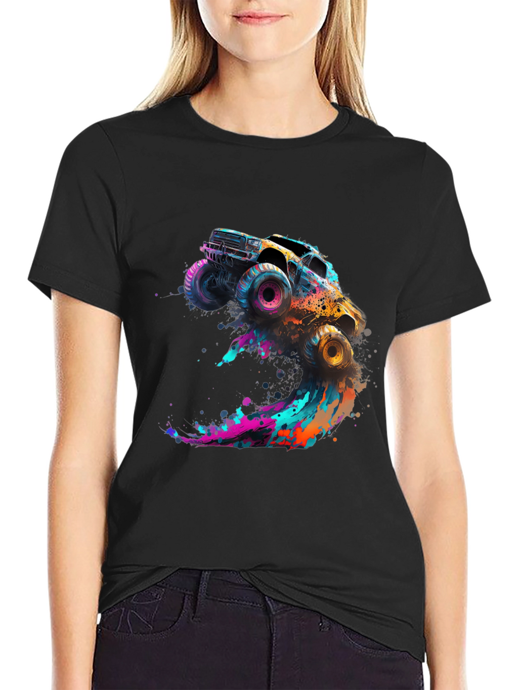 Monster Truck Splash Graphic Tee - Black