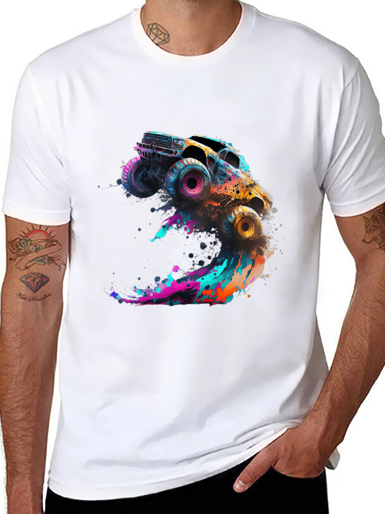 Monster Truck Splash Graphic Tee - Black