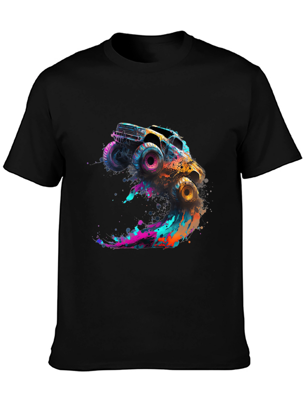 Monster Truck Splash Graphic Tee - Black