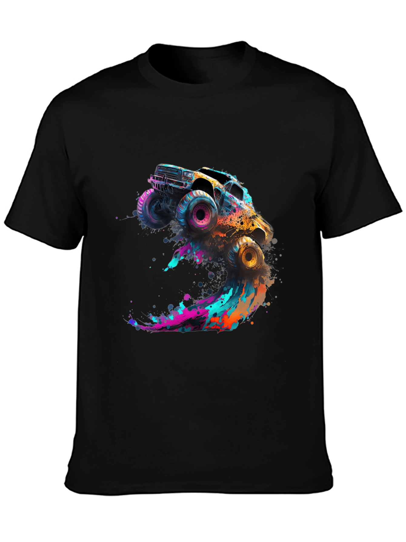 Monster Truck Splash Graphic Tee - Black