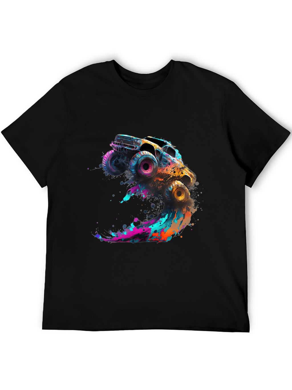 Monster Truck Splash Graphic Tee - Black