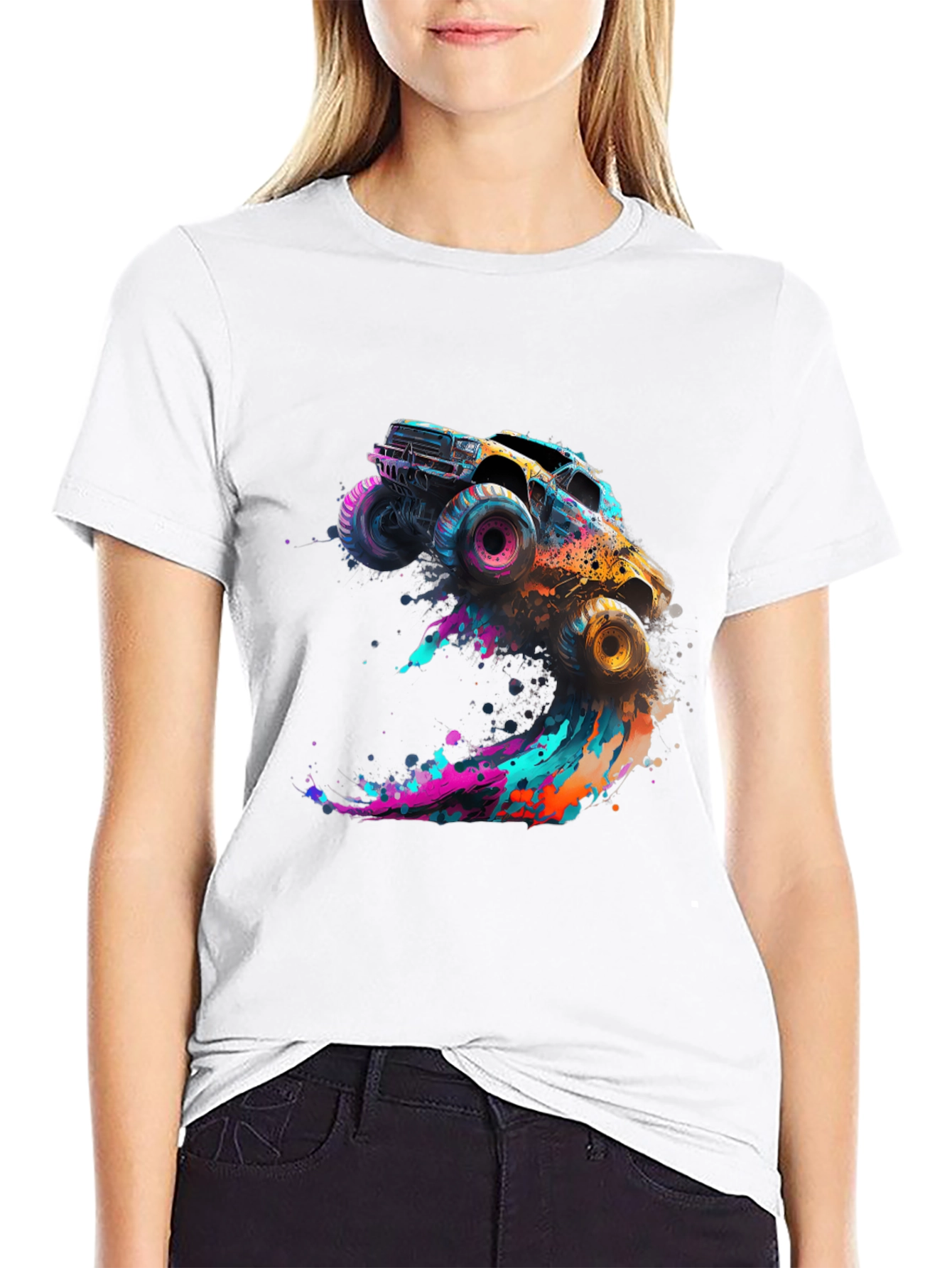 Monster Truck Splash Graphic Tee - Black