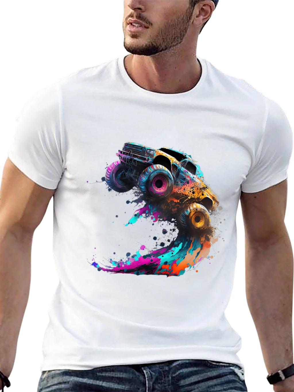Monster Truck Splash Graphic Tee - Black