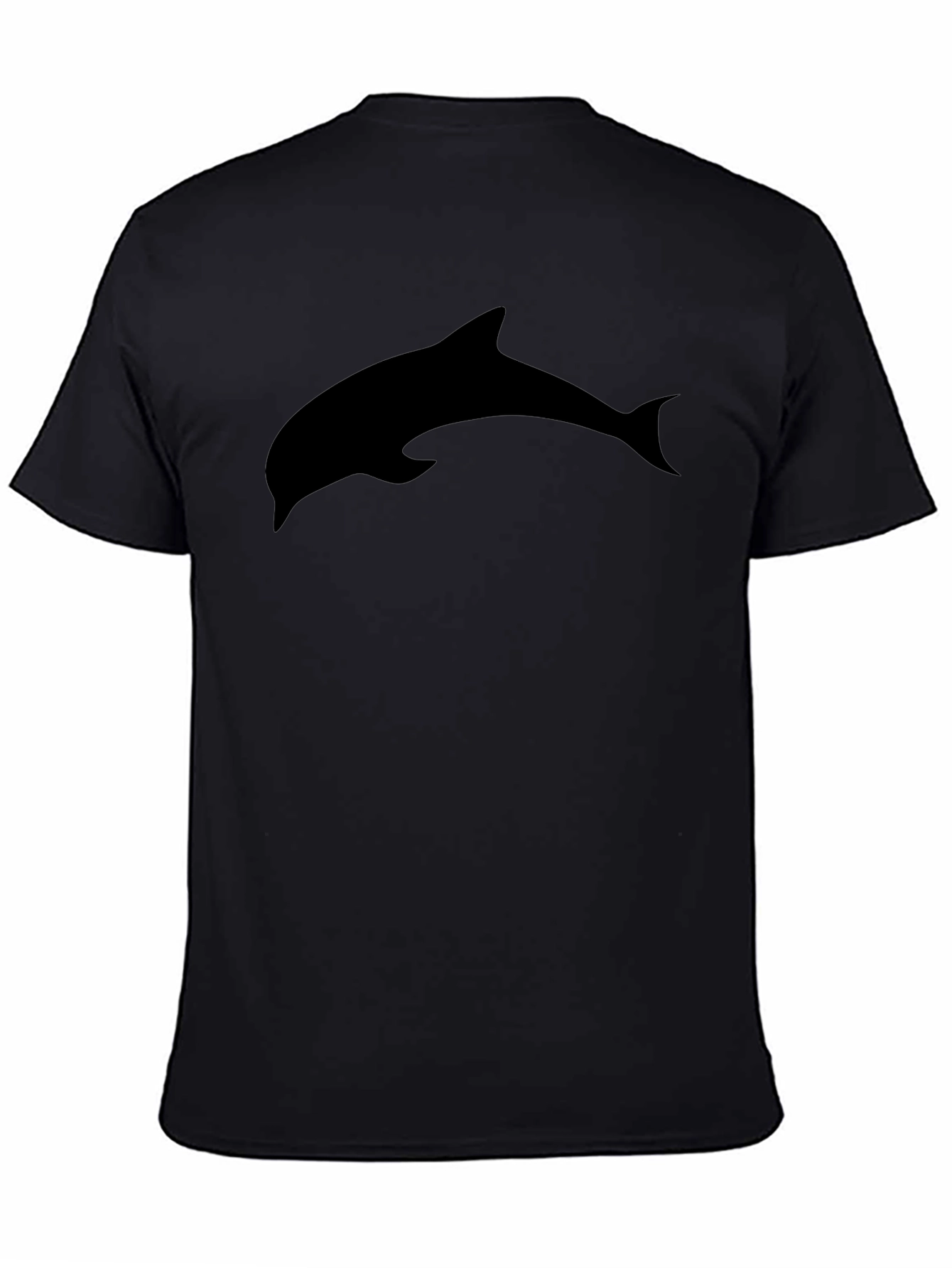 Mens Black Dolphin Graphic Tee - Casual Comfort