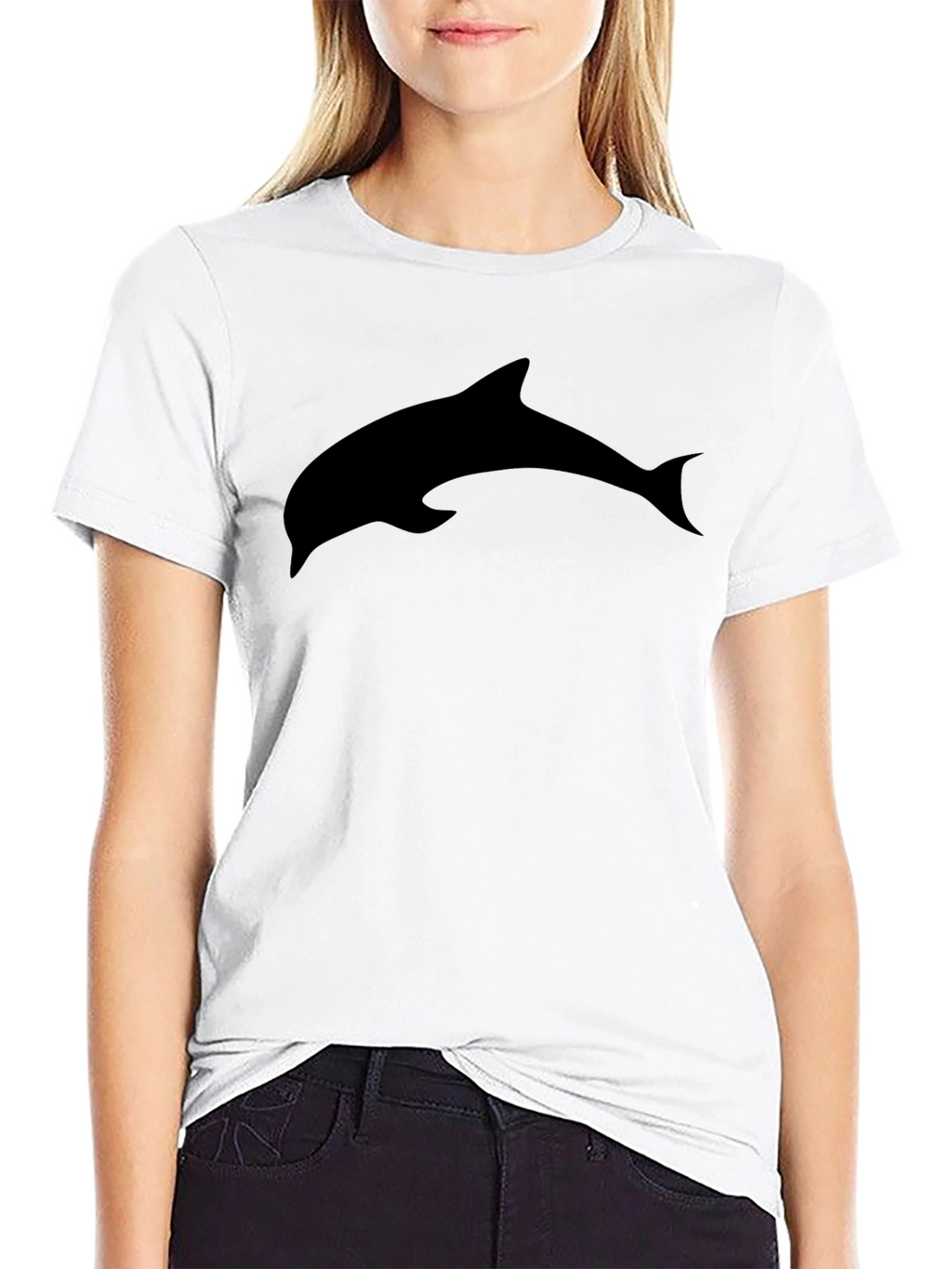 Mens Black Dolphin Graphic Tee - Casual Comfort