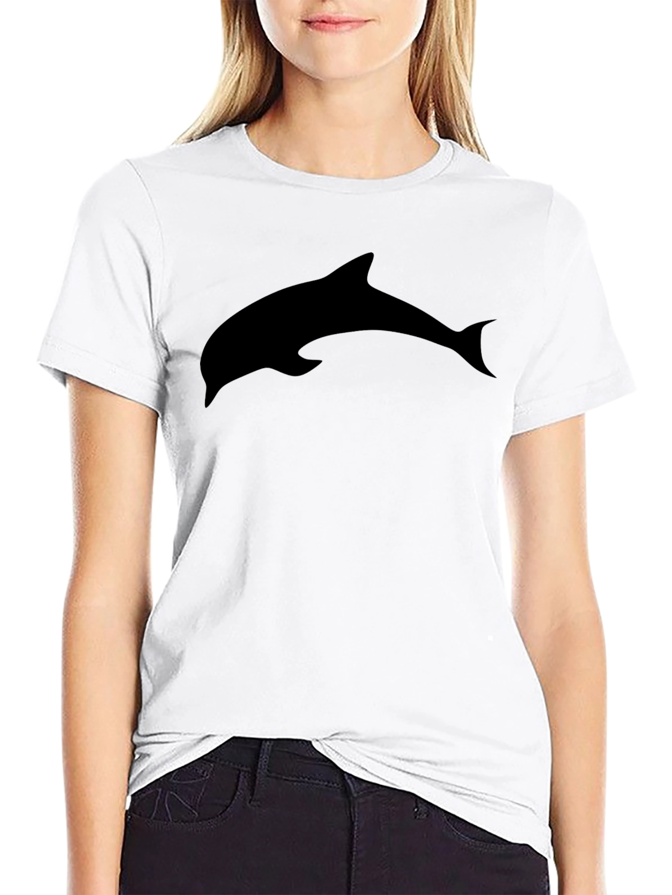 Mens Black Dolphin Graphic Tee - Casual Comfort