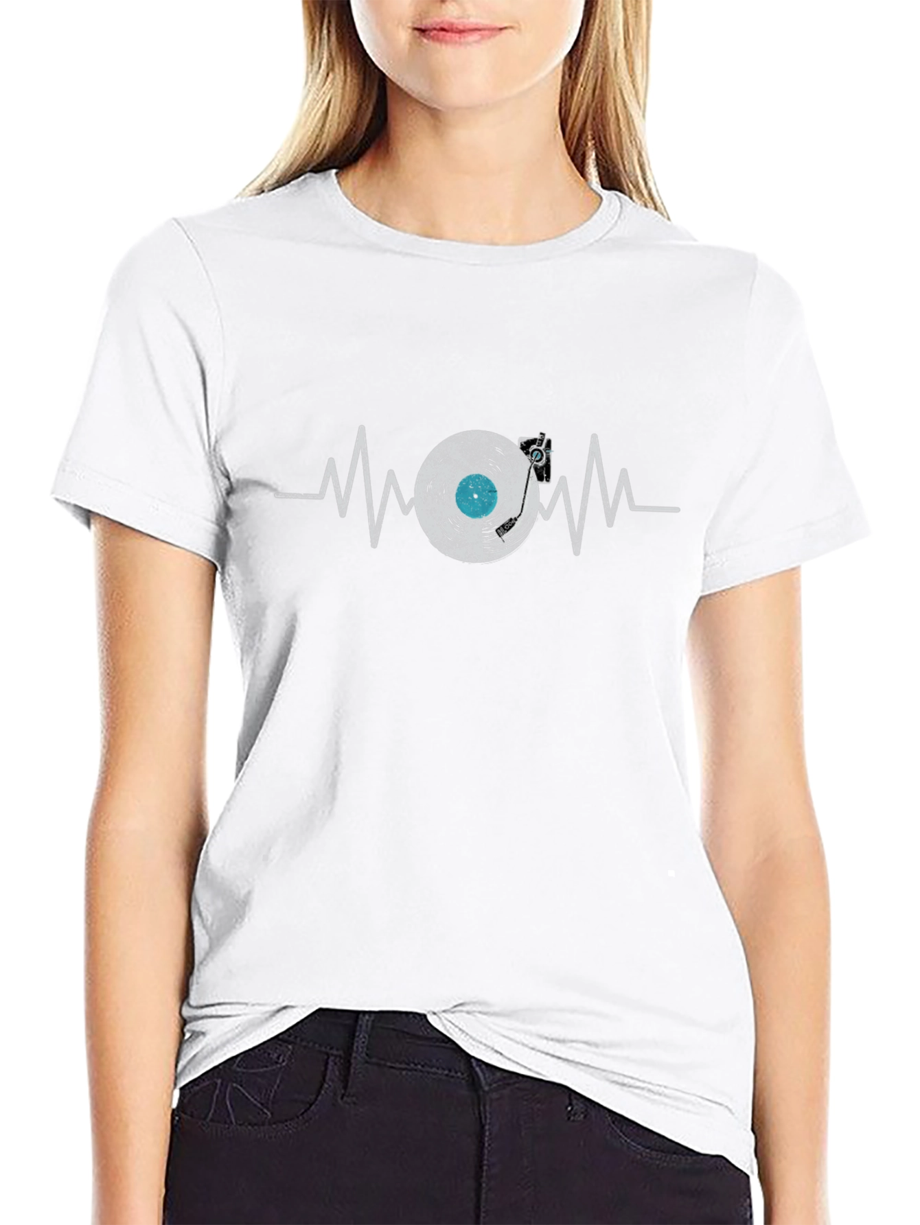 Vinyl Record Heartbeat Graphic Tee