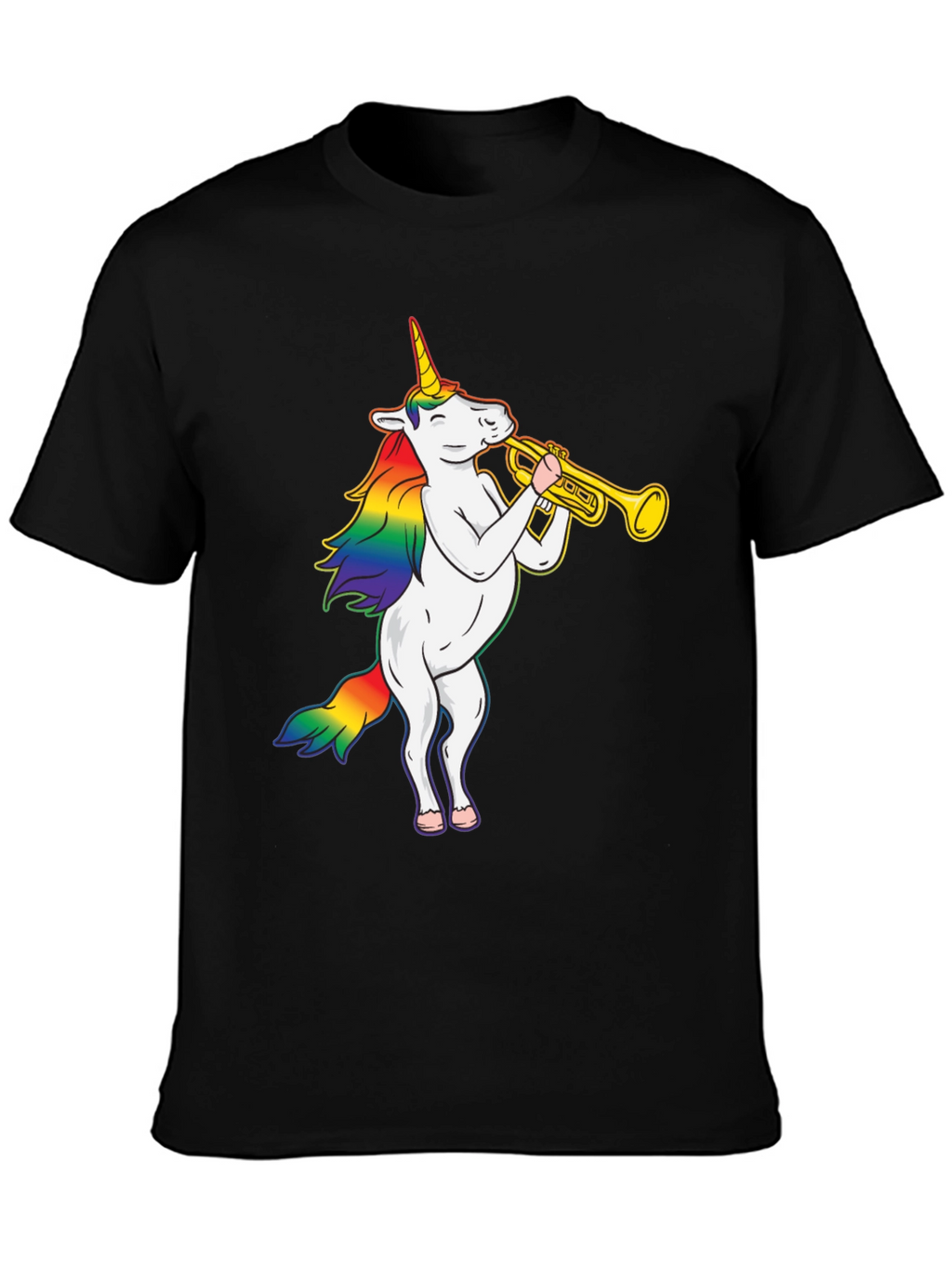 Unicorn Trumpet Black T-Shirt