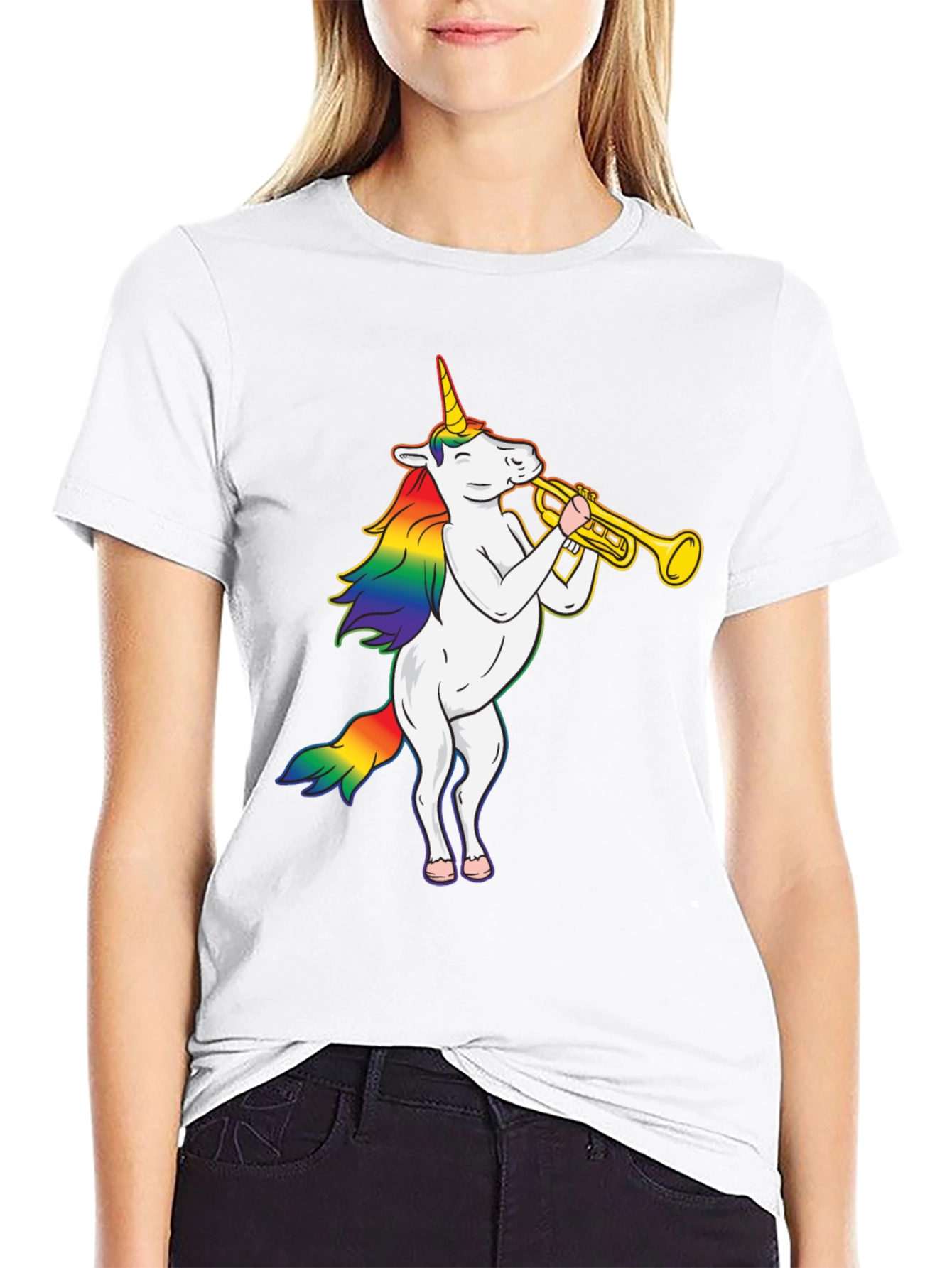 Unicorn Trumpet Black T-Shirt