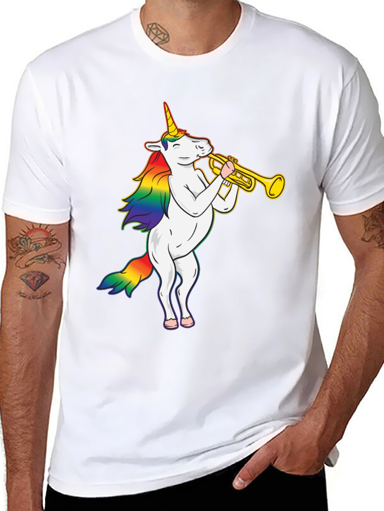 Unicorn Trumpet Black T-Shirt