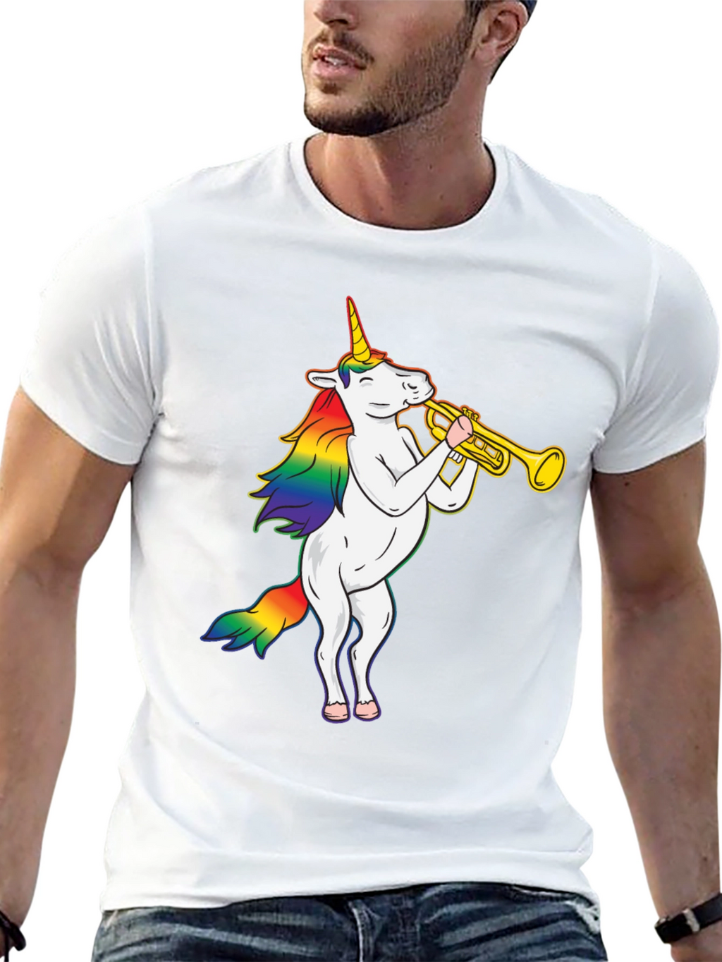 Unicorn Trumpet Black T-Shirt