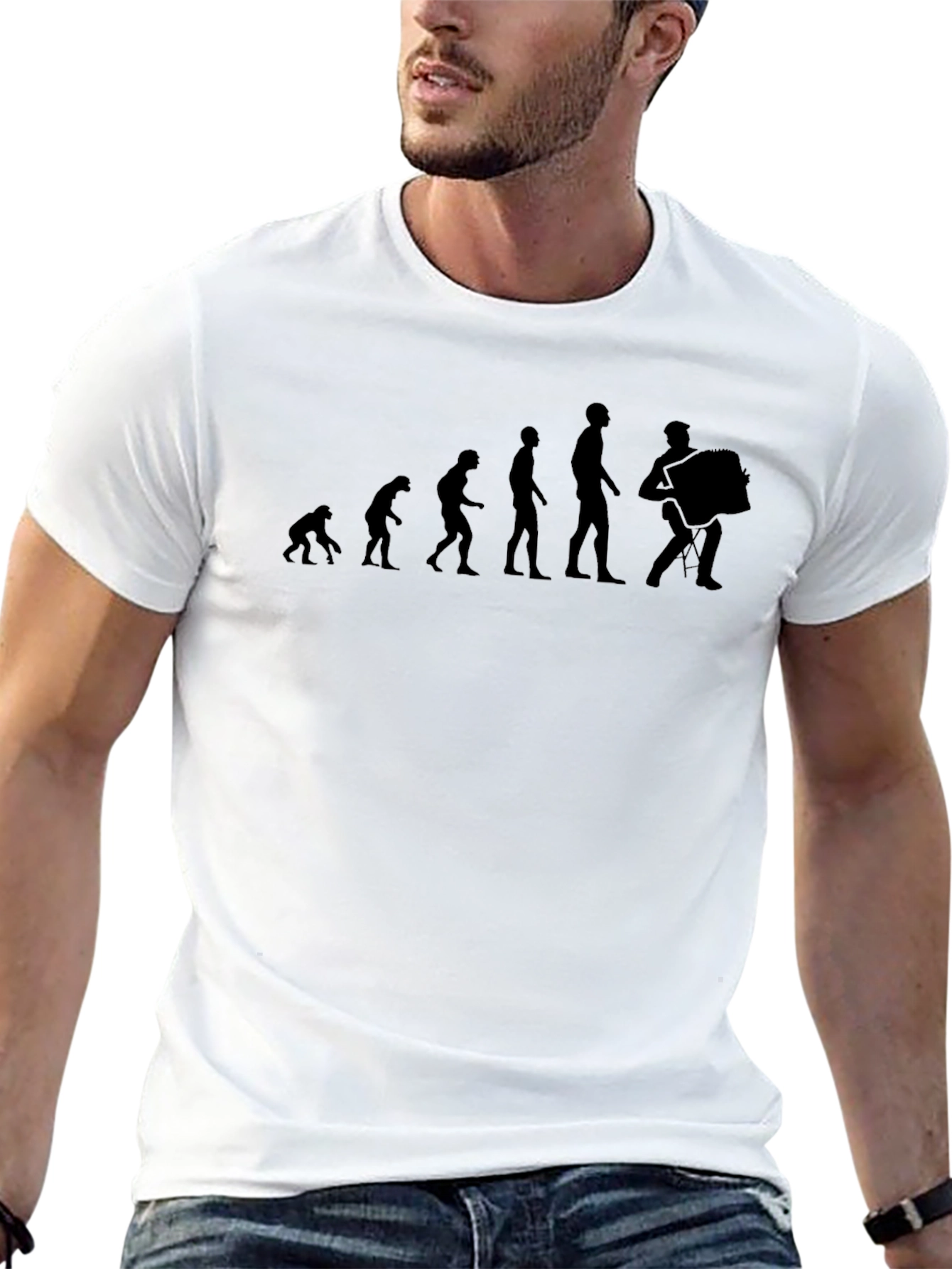 Accordion Evolution T-Shirt - Black