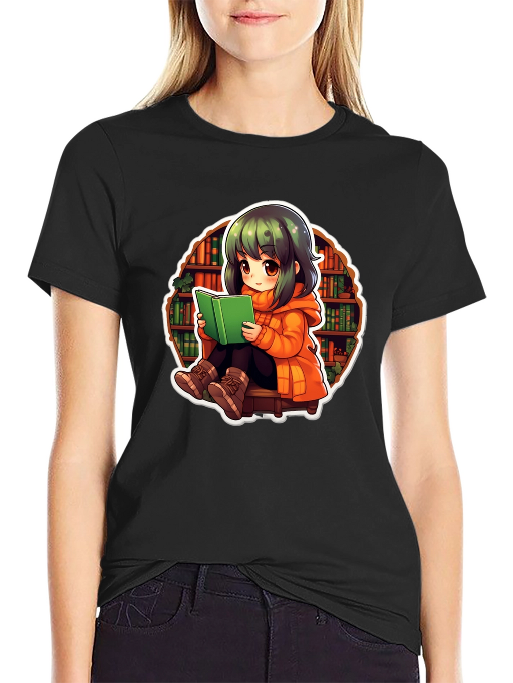 Anime Girl Reading T-Shirt - Book Lover Tee