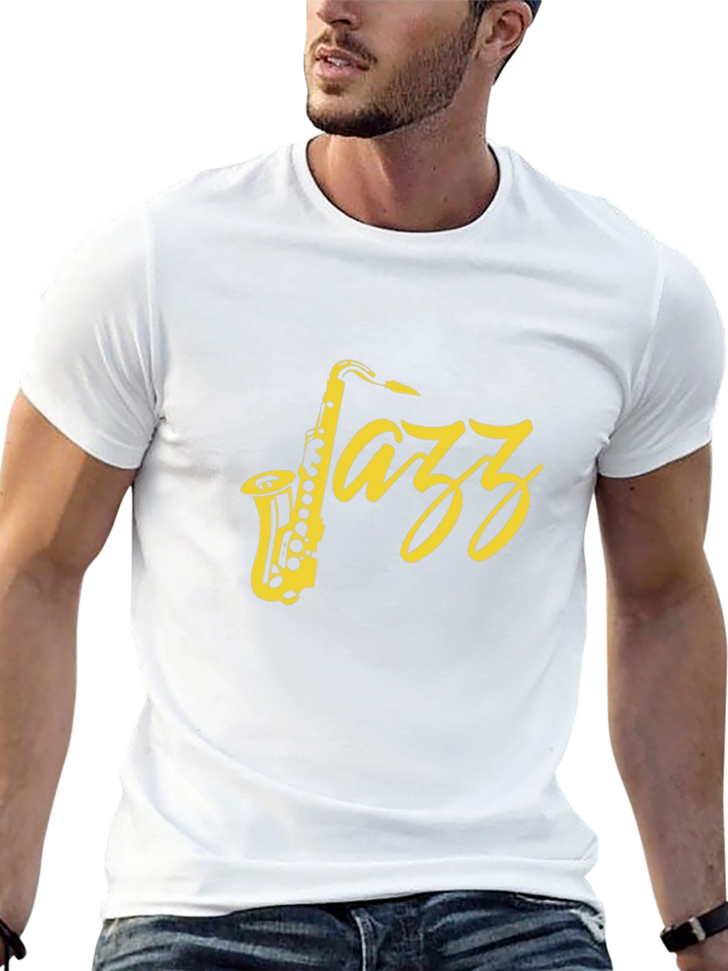 Black Jazz Saxophone Graphic T-Shirt