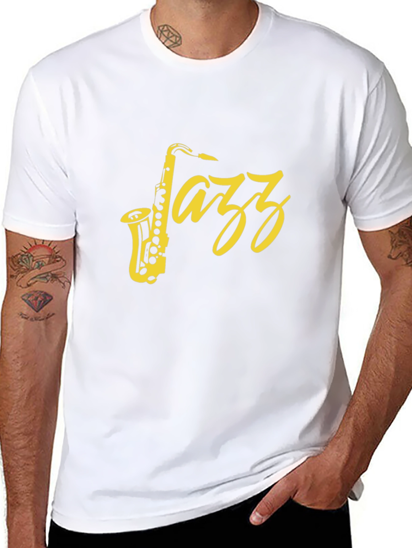 Black Jazz Saxophone Graphic T-Shirt