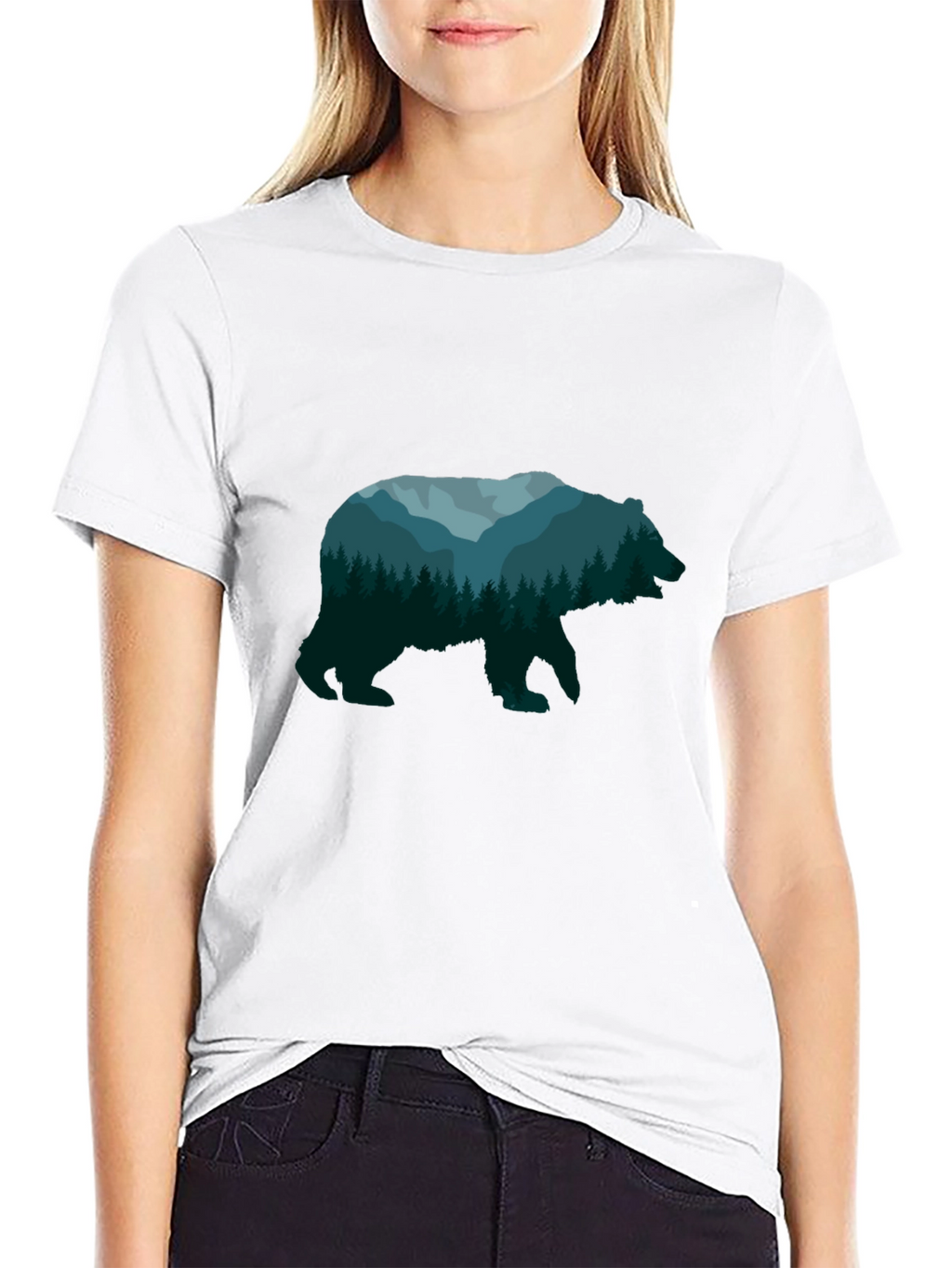 Nature Bear Graphic Tee - Unisex Black T-Shirt
