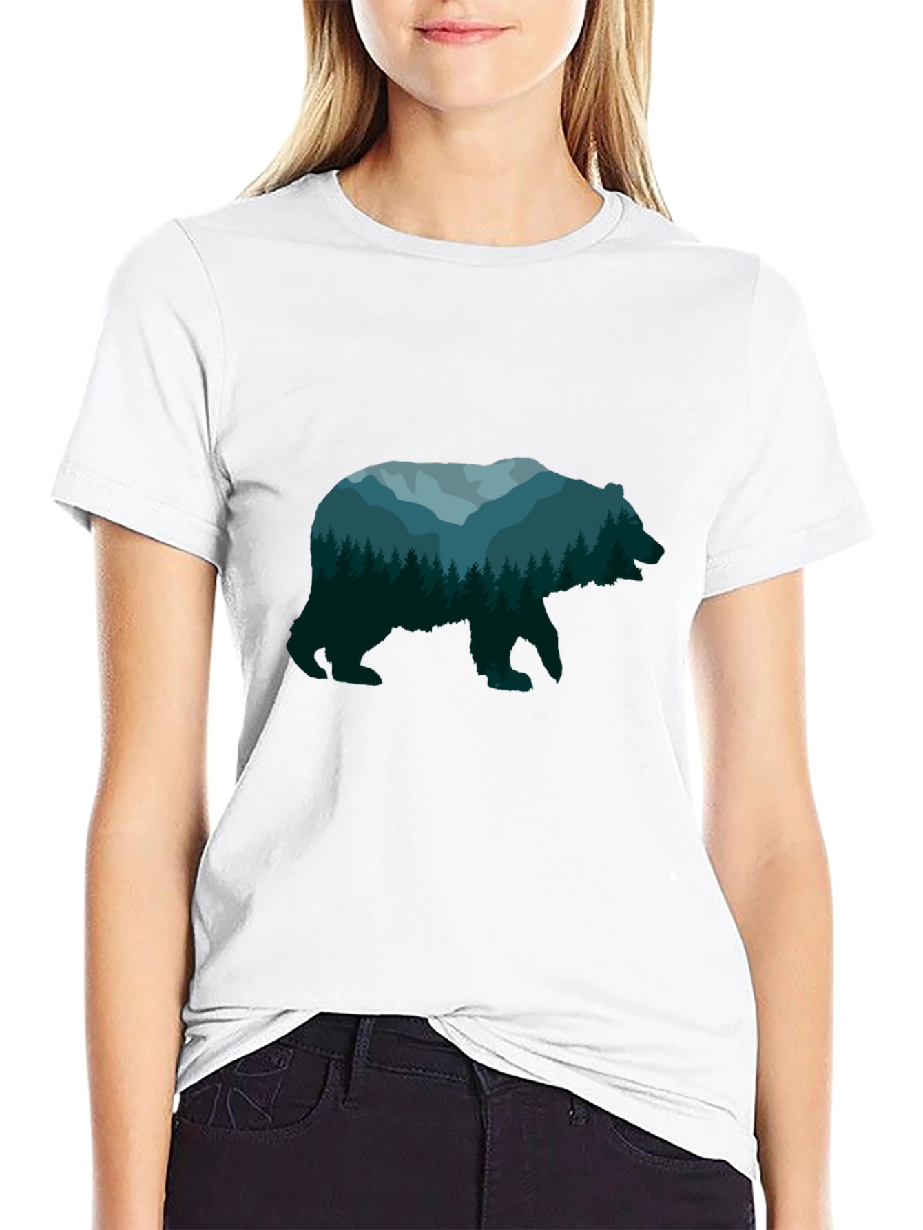 Nature Bear Graphic Tee - Unisex Black T-Shirt