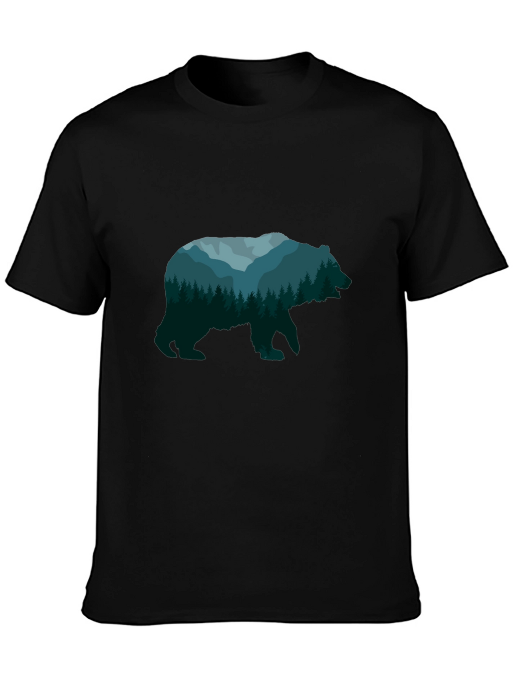 Nature Bear Graphic Tee - Unisex Black T-Shirt