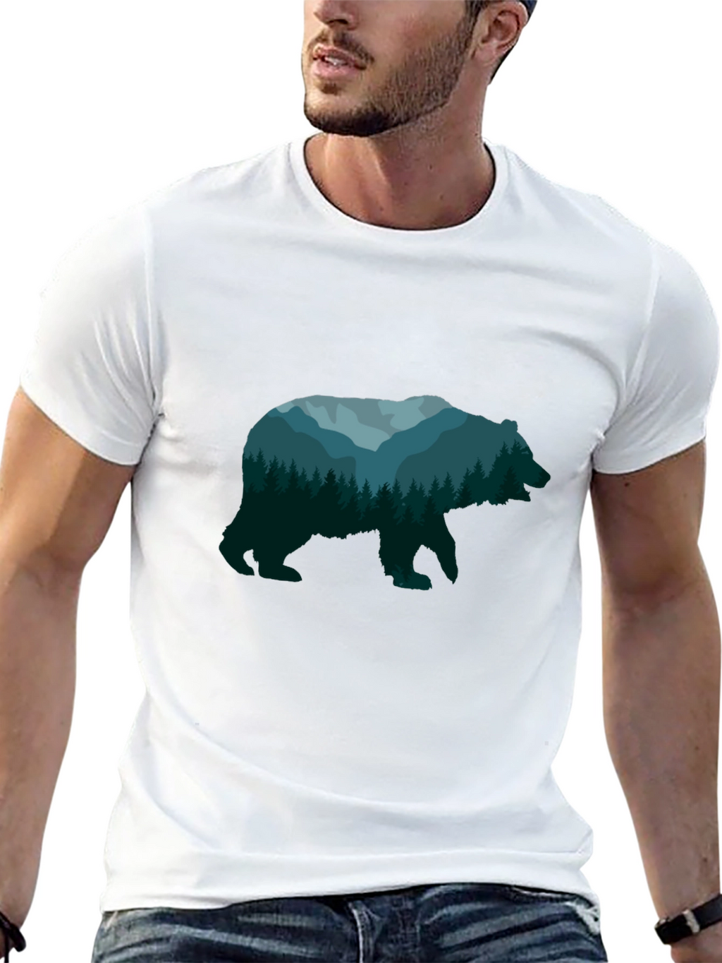 Nature Bear Graphic Tee - Unisex Black T-Shirt
