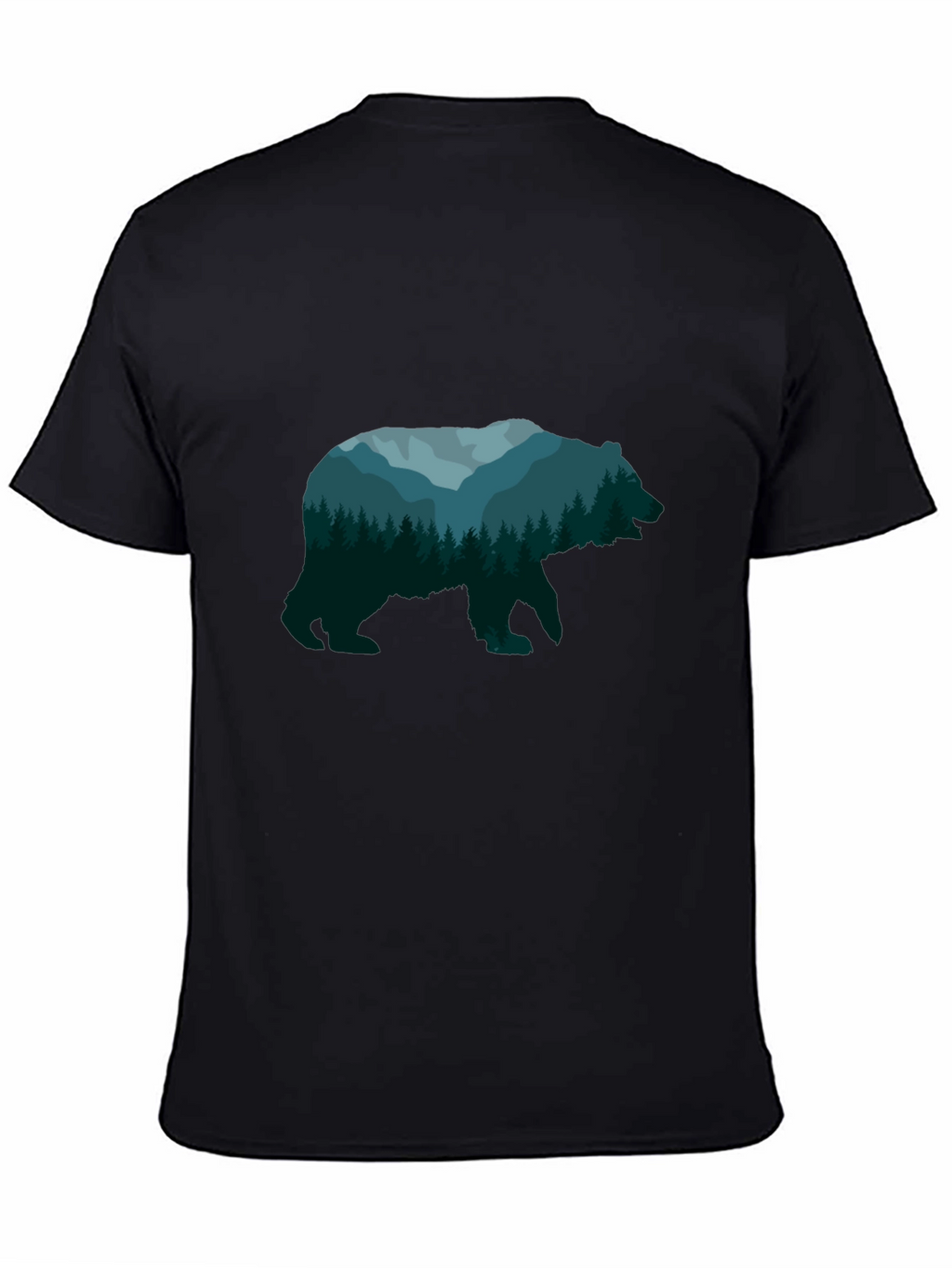 Nature Bear Graphic Tee - Unisex Black T-Shirt