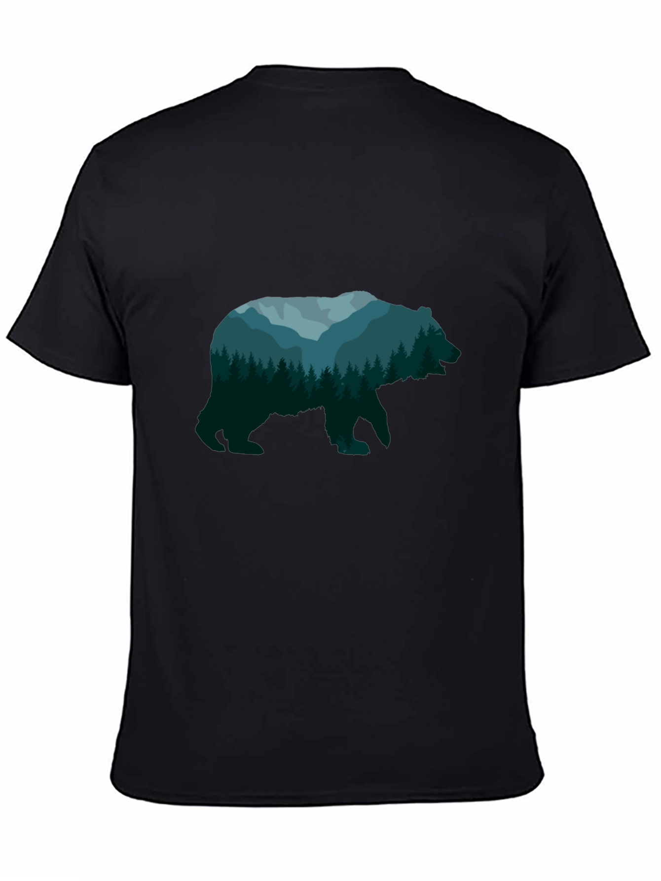 Nature Bear Graphic Tee - Unisex Black T-Shirt