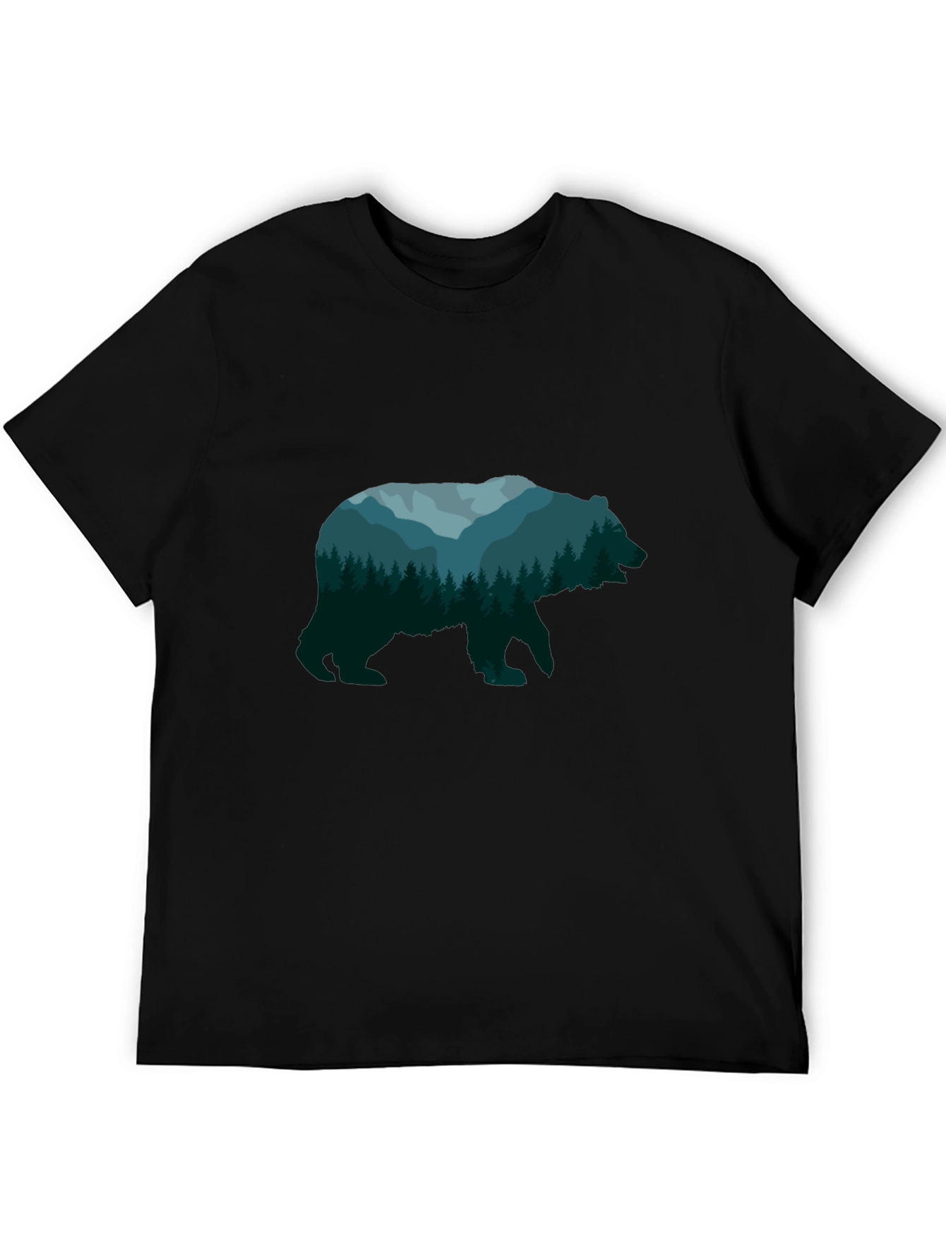 Nature Bear Graphic Tee - Unisex Black T-Shirt