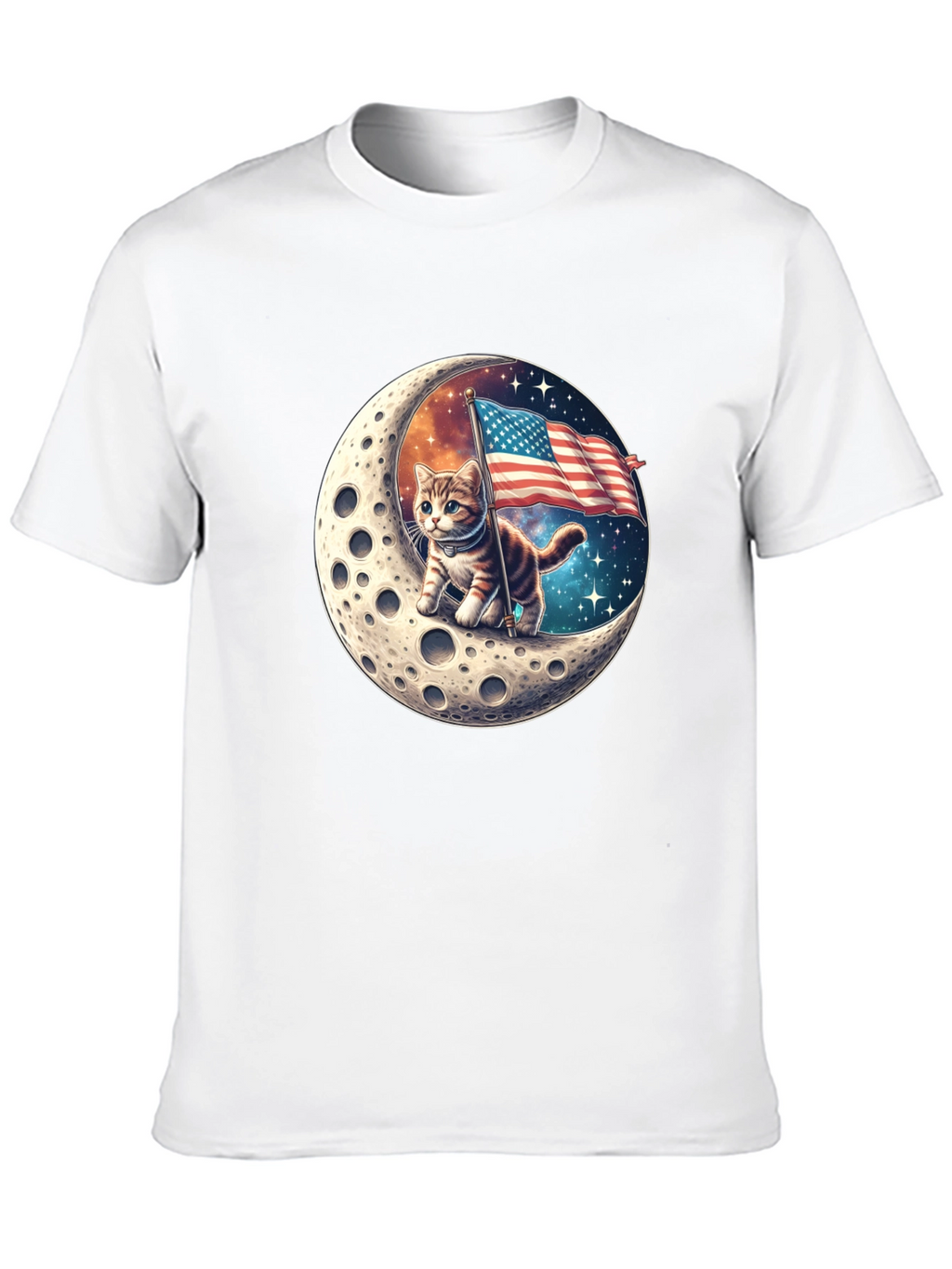 Patriotic Moon Cat T-Shirt