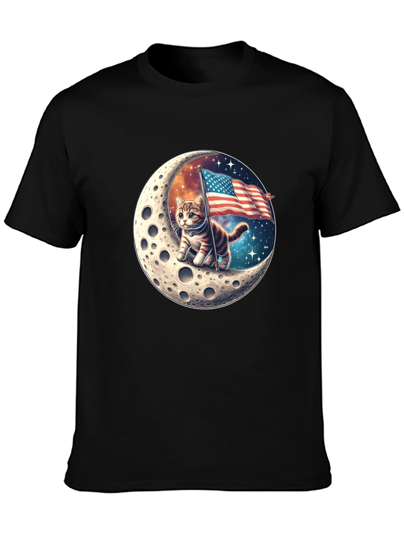 Patriotic Moon Cat T-Shirt