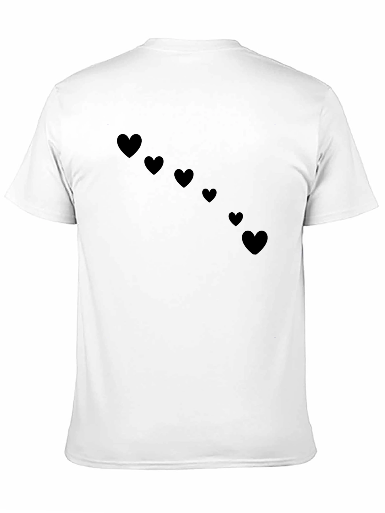 Mens Black Heart Print T-Shirt - Casual Style