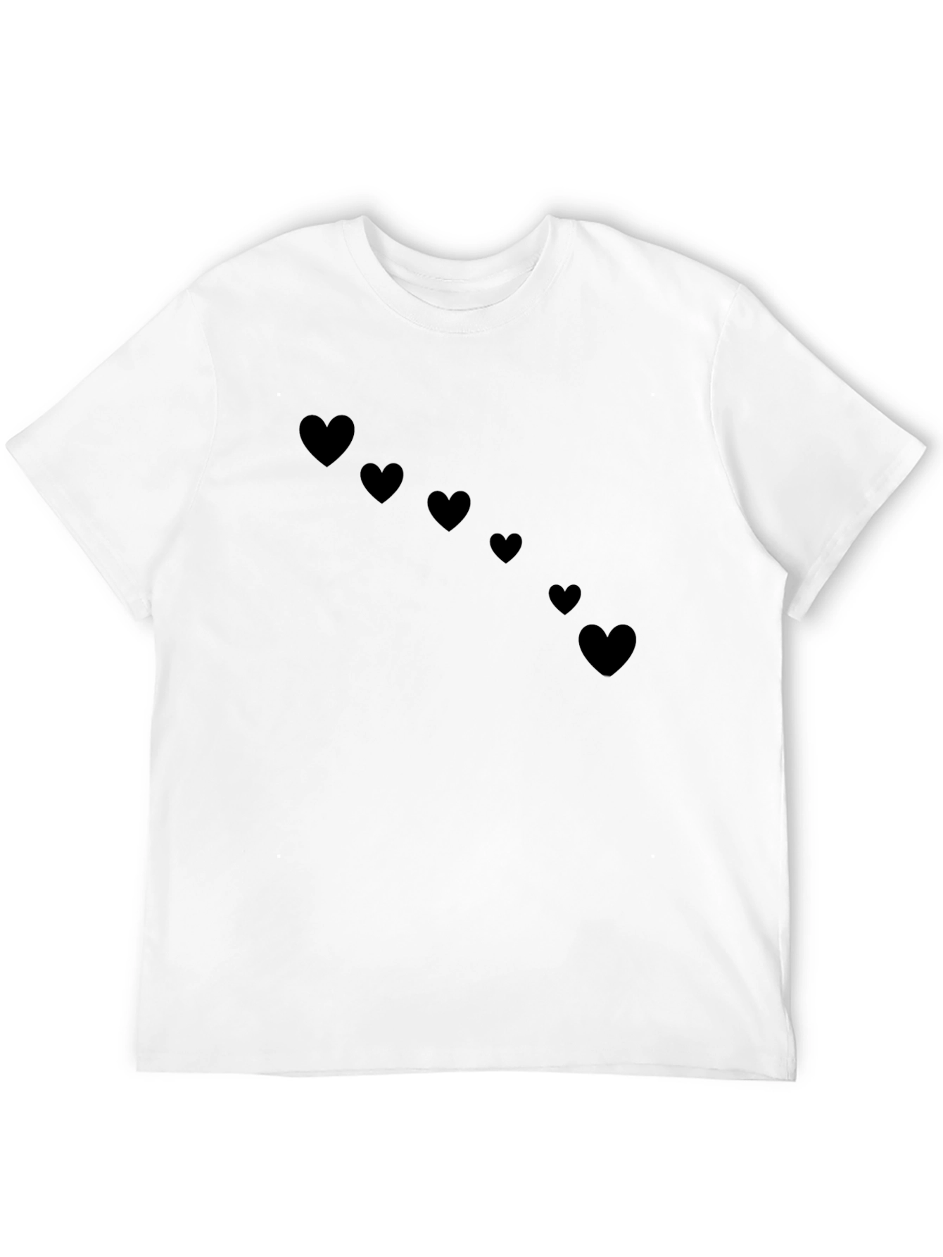 Mens Black Heart Print T-Shirt - Casual Style