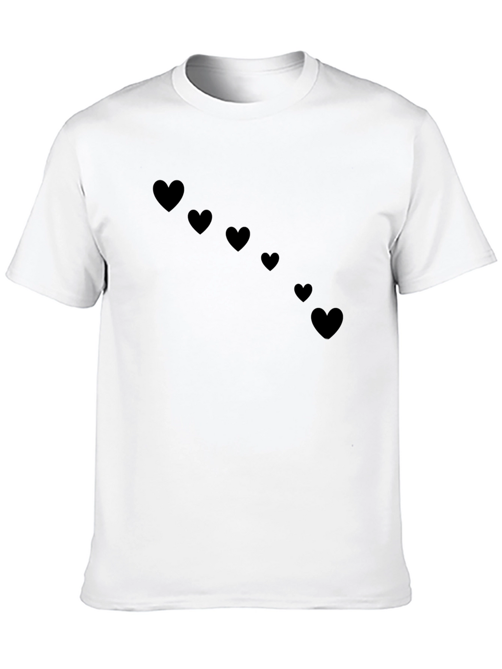 Mens Black Heart Print T-Shirt - Casual Style
