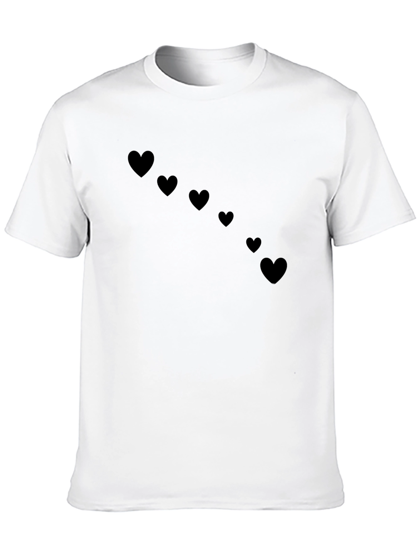 Mens Black Heart Print T-Shirt - Casual Style