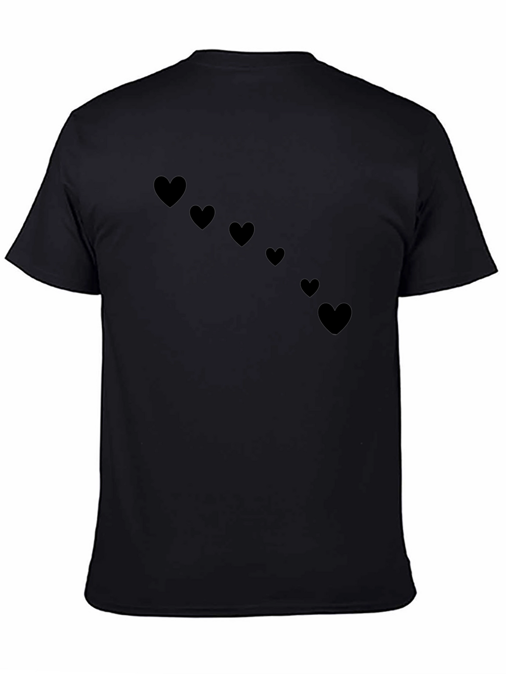 Mens Black Heart Print T-Shirt - Casual Style