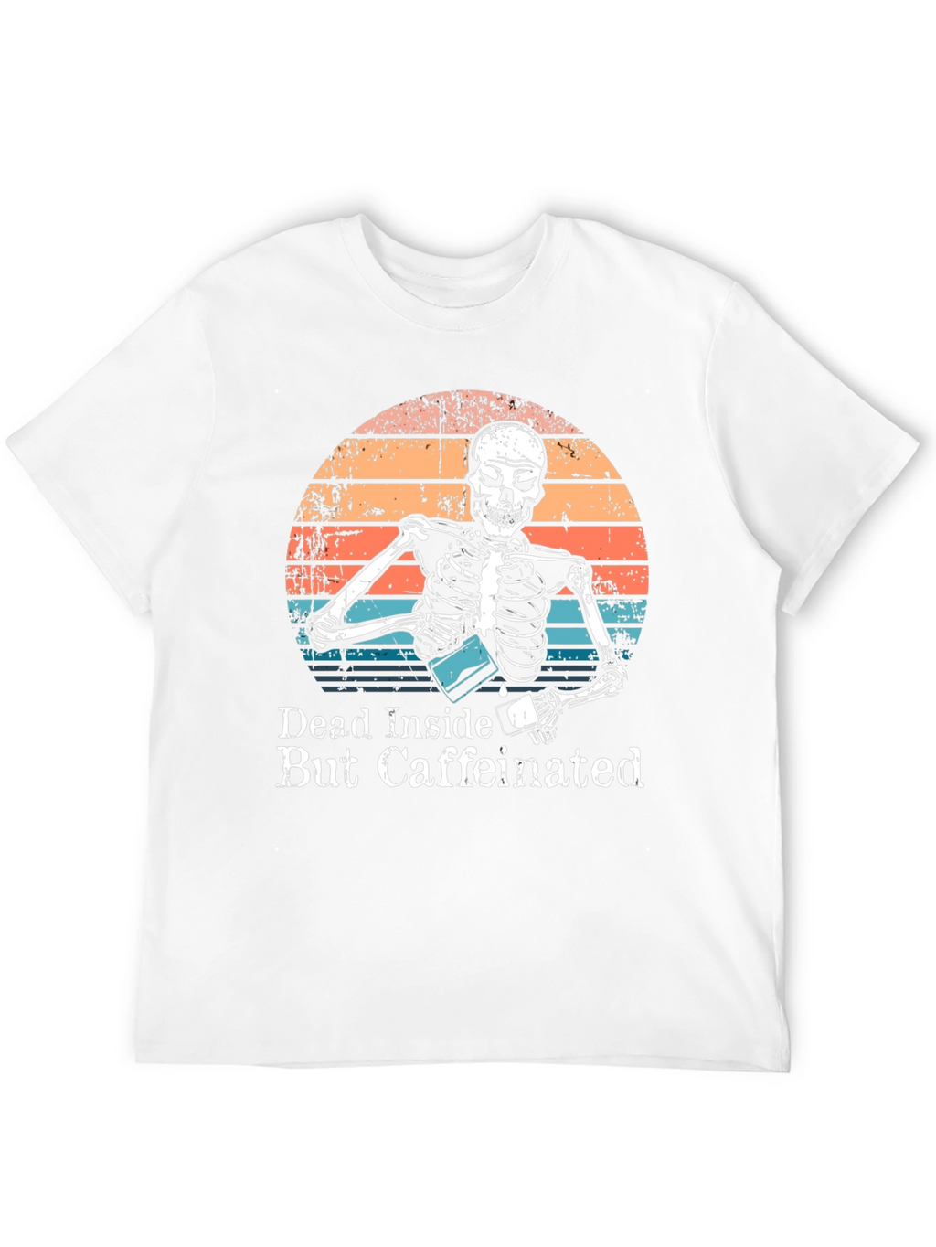 Dead Inside But Caffeinated Skeleton Graphic Tee