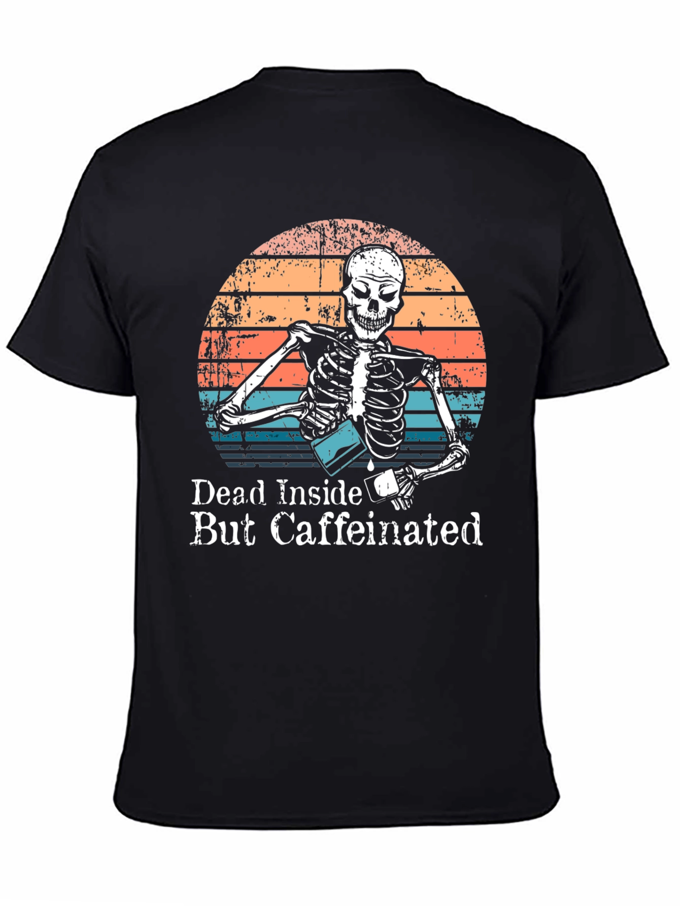 Dead Inside But Caffeinated Skeleton Graphic Tee
