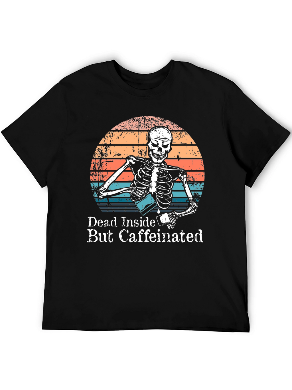 Dead Inside But Caffeinated Skeleton Graphic Tee