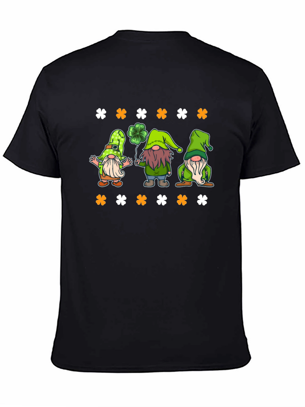 St. Patricks Day Gnomes Black T-Shirt
