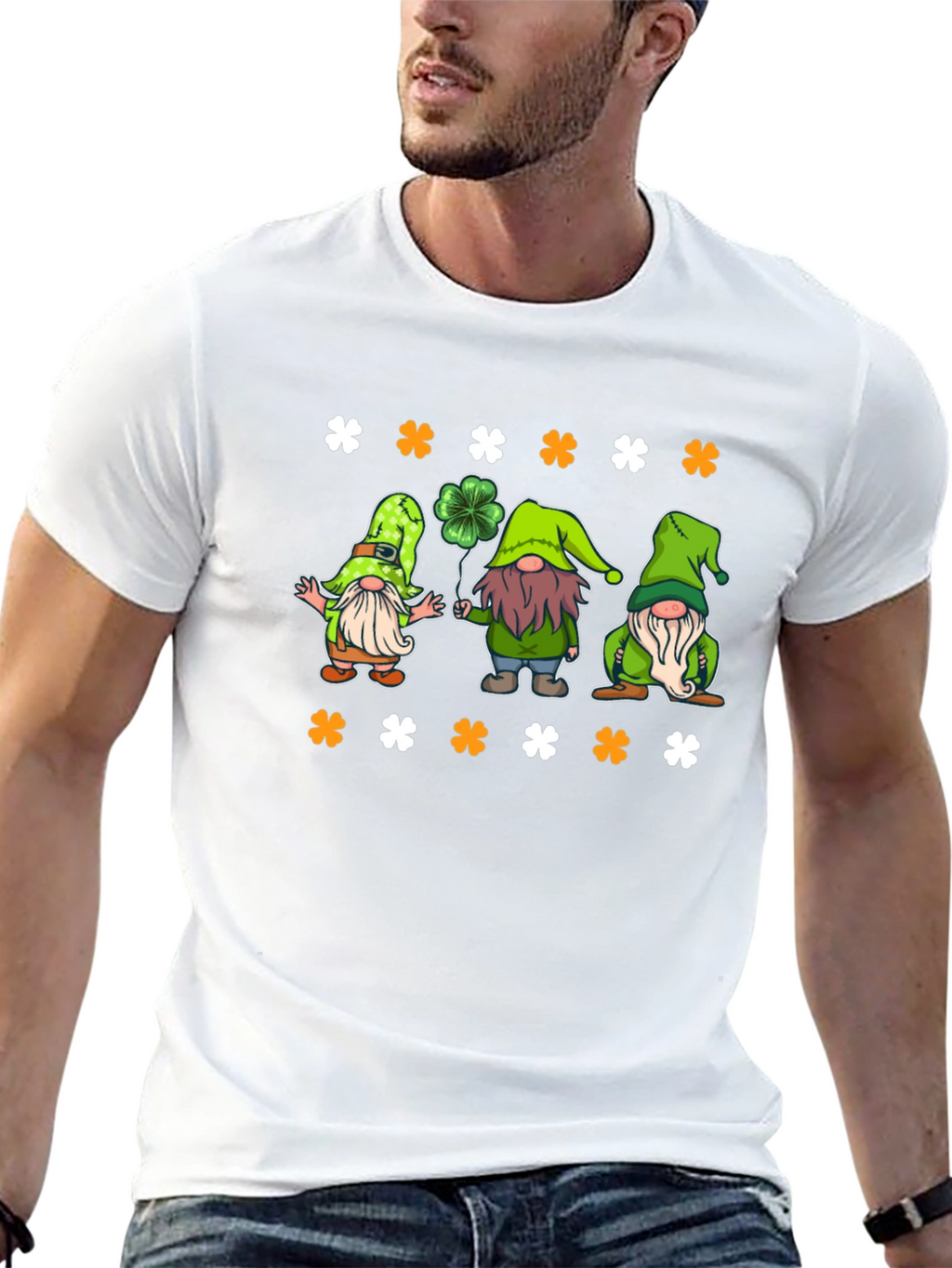 St. Patricks Day Gnomes Black T-Shirt