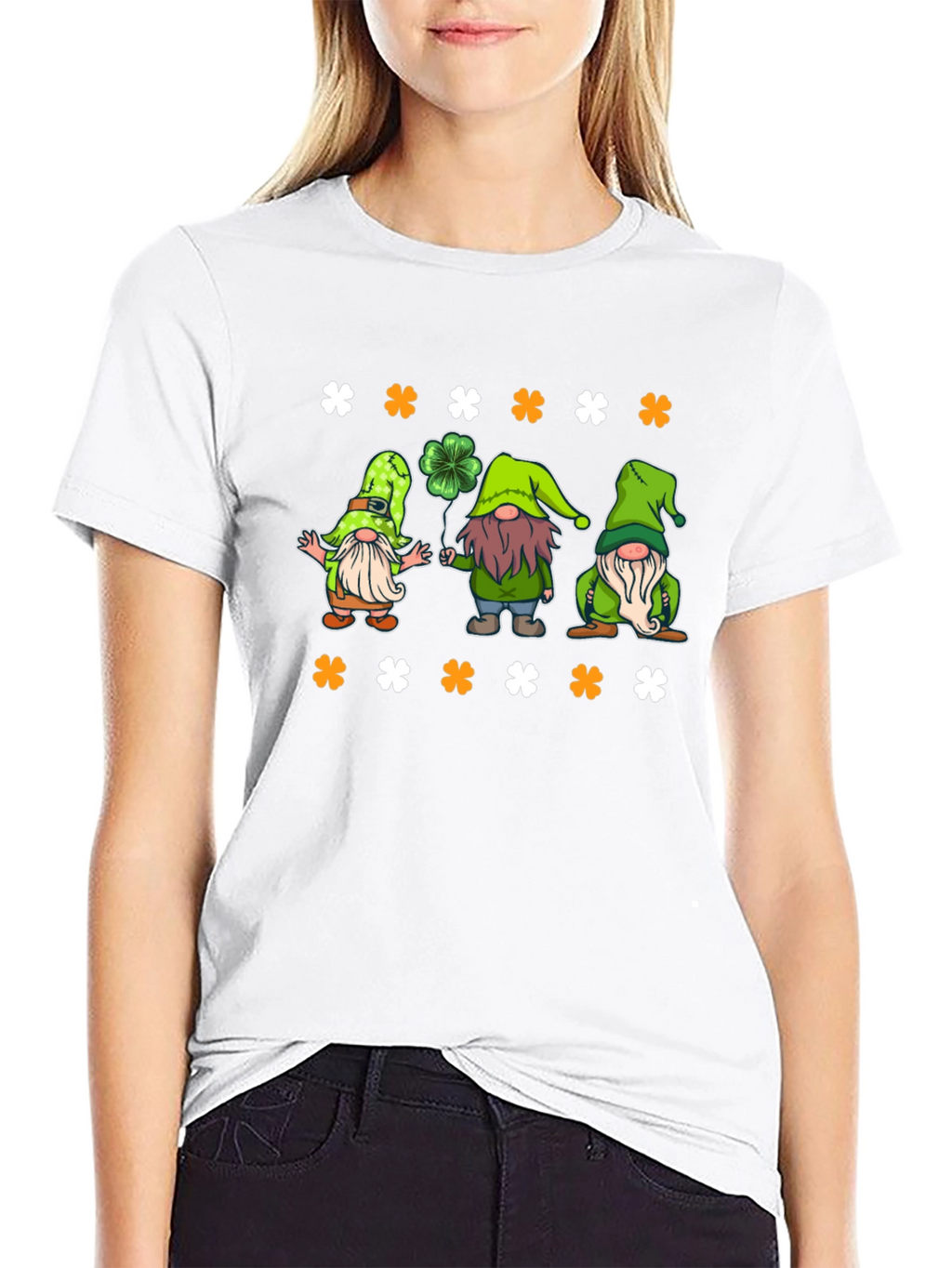 St. Patricks Day Gnomes Black T-Shirt