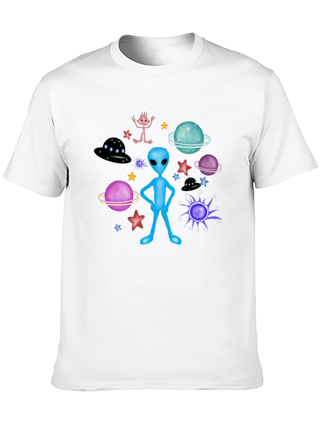 Alien Graphic Tee - Space Galaxy Print